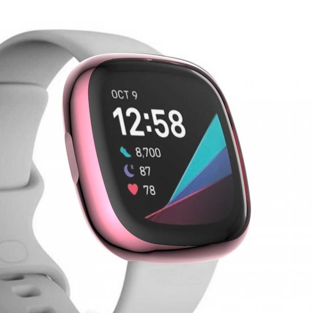 Blødt tpu etui til fitbit versa 3 / fitbit sense vandtæt ur skal cover skærmbeskytter til fitbit versa 3 fuld cover cover