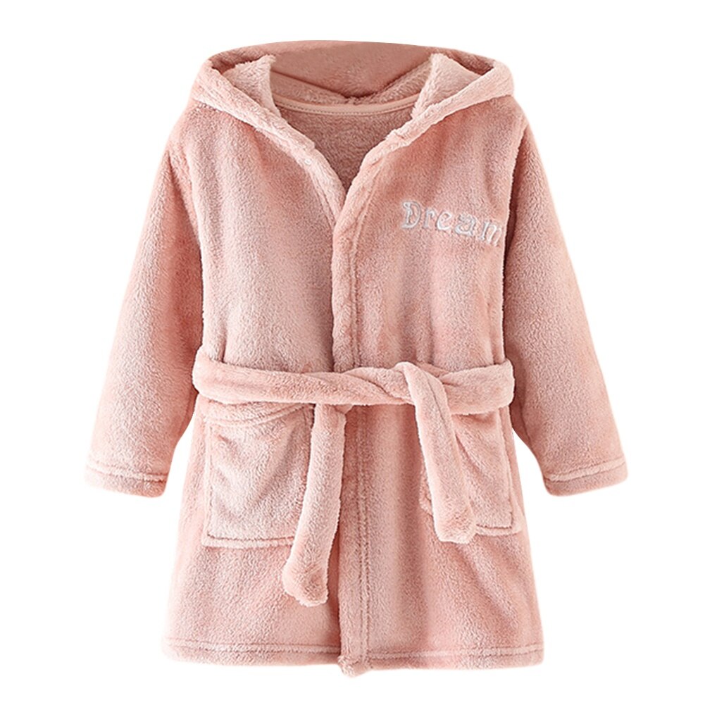 Crianças roupões de banho flanela inverno crianças pijamas com capuz robe infantil pijamas camisola para meninos meninas 3-10 anos roupas de bebê: P / 9-10T