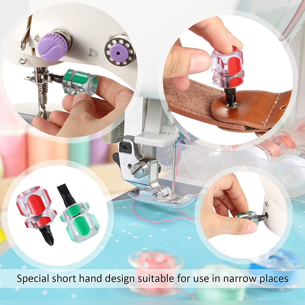 7pcs/set Sewing Machine Repair Kit Mini Sewing Screwdriver Set&amp;Cleaning Double Headed Lint Brush Sewing Accessories