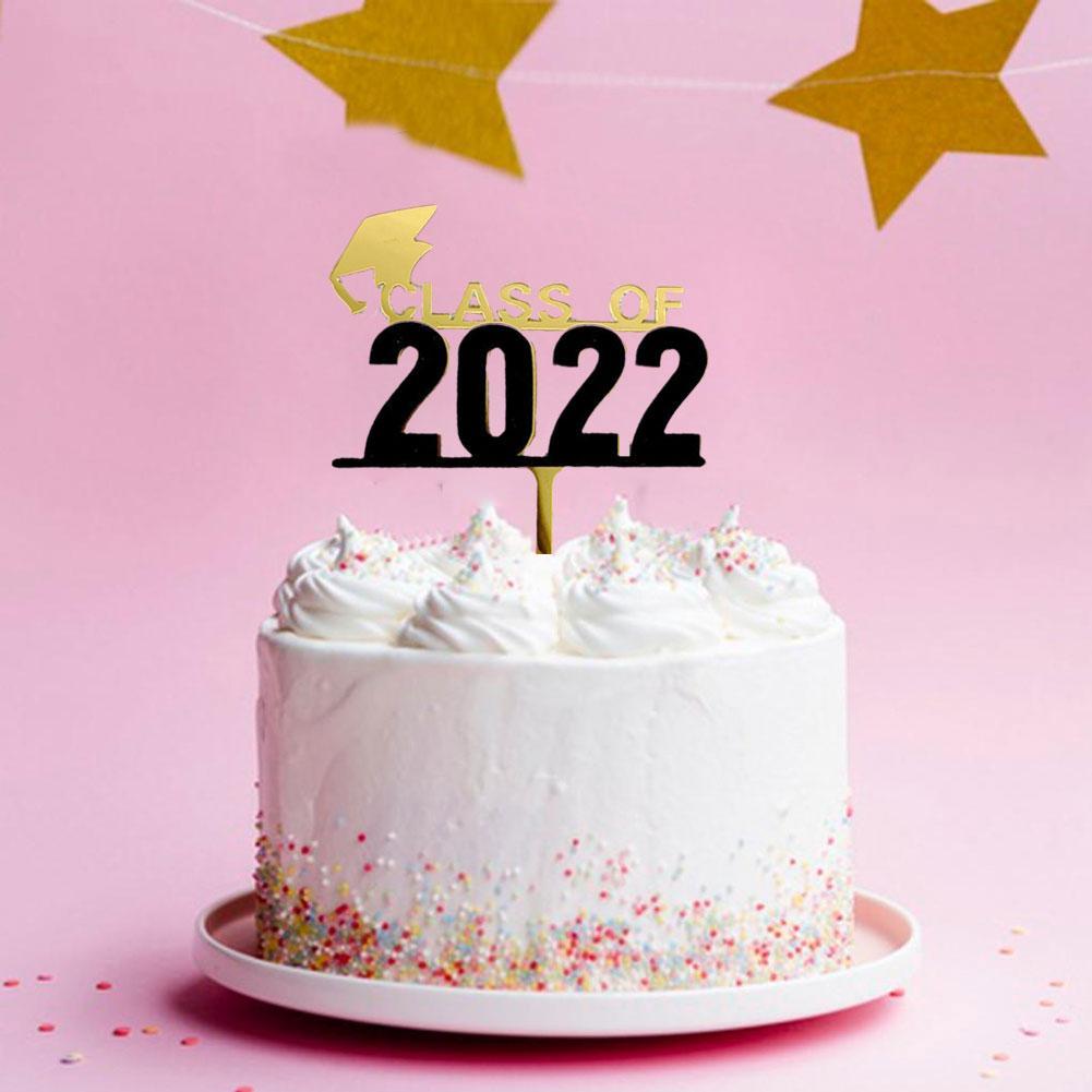 Class of 2022 Cake Topper Congrats Grad Acrylic Cake Topper for 2022 Graduations College Celebrate Party Cake Decorations