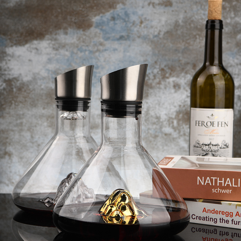 1.5L Iceberg Decanters Built-in Aerator Pourer Wine Decanter Carafe Red Wine Decanter Hand-blown Crystal Glass Wine Accessories