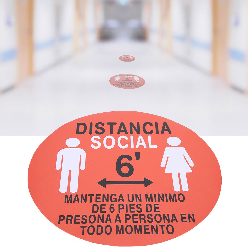 5pcs/Bag Floor Sticker Anti-Slip Safety Warning Distance Sign Floor Decal Non-Toxic PVC Stickers For Store Tile Sticker 30x30cm