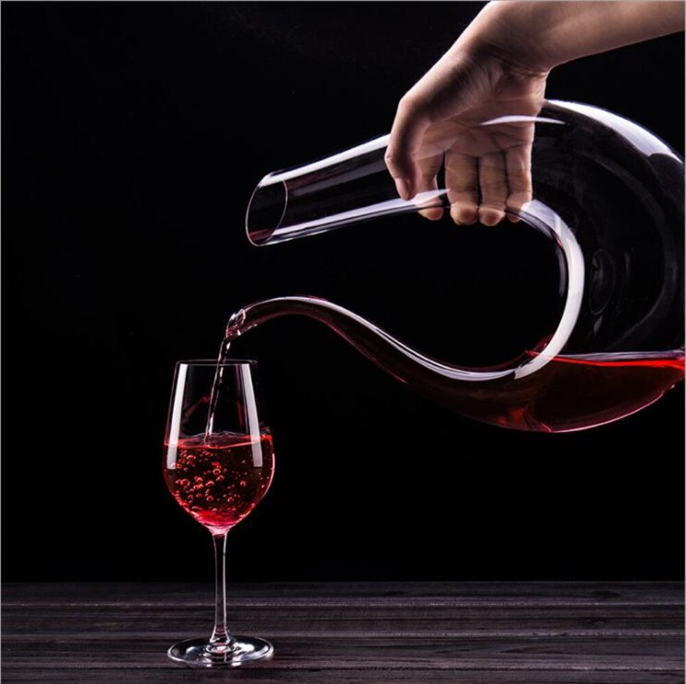 1800ML Big Decanter Handmade Crystal Red Wine Brandy Champagne Glasses Decanter Bottle Jug Pourer Aerator For Family Bar