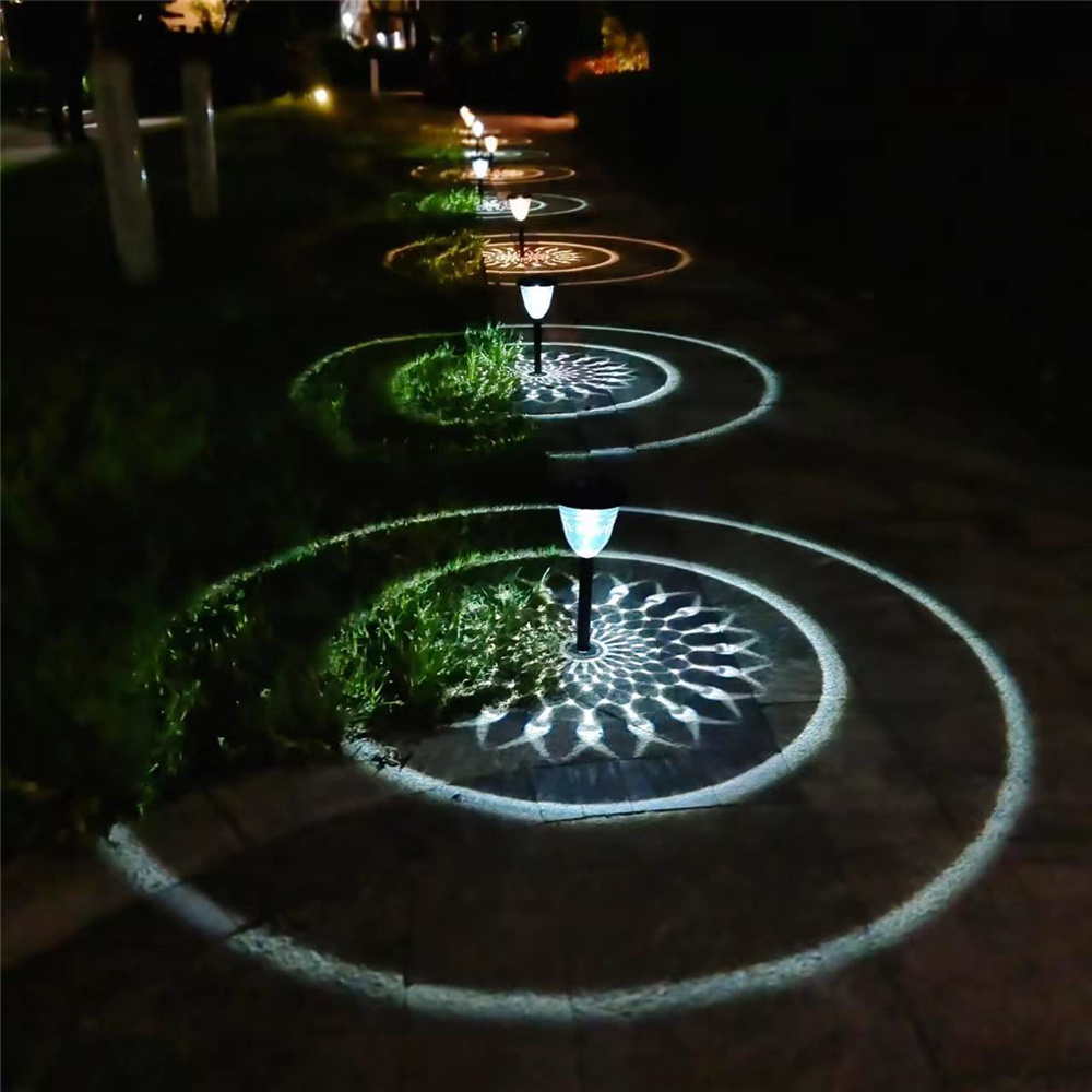Kreis Schatten Garten Licht im Freien Solar Lampe Rasen Innenhof Landschaft Boden Terrasse Hof Auffahrt wasserdicht Solar Weg Licht