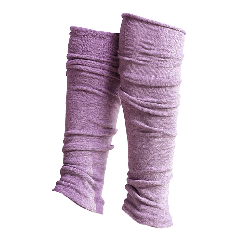 Leggings de algodón liso para mujer, calentadores de pierna 80s, , baile P: Purple