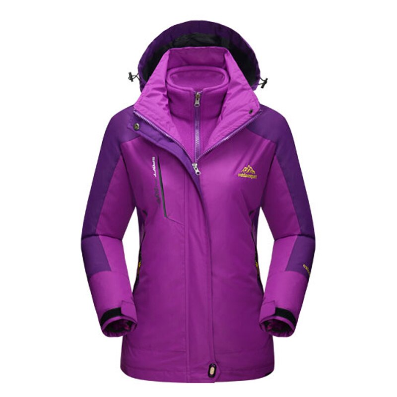 Bergsskinn dam vinter 2 delar softshell fleecejackor utomhussport vattentät termisk vandring skidåkning damrockar  rw015