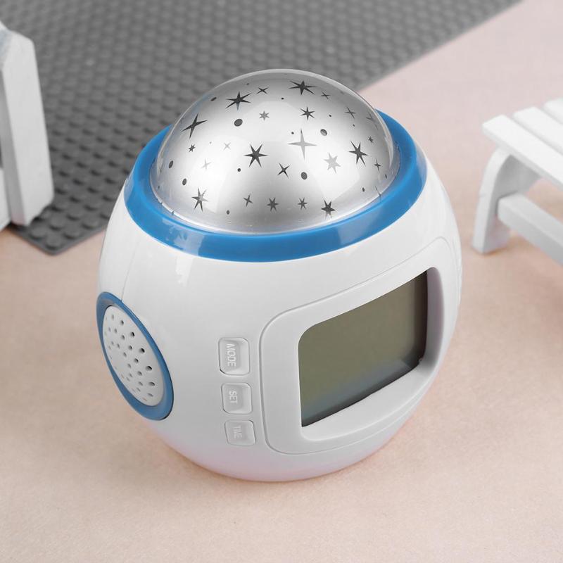 LED Digitale Wekker Snooze Starry Star Gloeiende Wekker Voor Kinderen Babykamer Kalender Thermometer Batterij Niet Inclusief