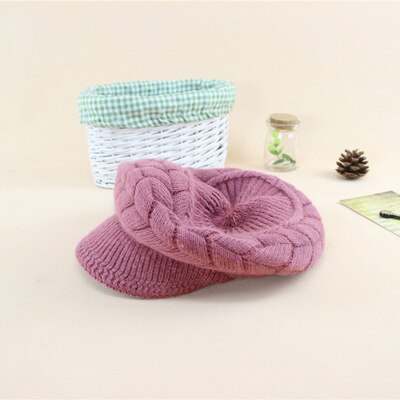 SUOGRY Women Knitted Hat Winter Solid Color Warm Hats Accessories Beanie Girls Skullies Caps Outdoor Bonnet: 1Light purple