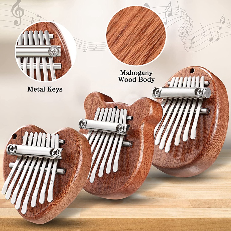 Mini Piano à pouce Portable, 3 paquets, 8 touches, Mini Piano de poche pour enfants et adultes, Instrument, accessoire