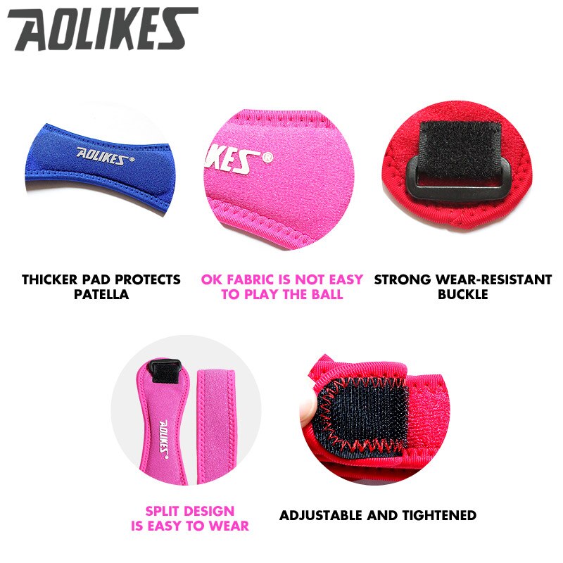 AOLIKES-Soporte de tendones ajustable para rodilla, rodilleras para correr, baloncesto, daños al aire libre, previene el gimnasio