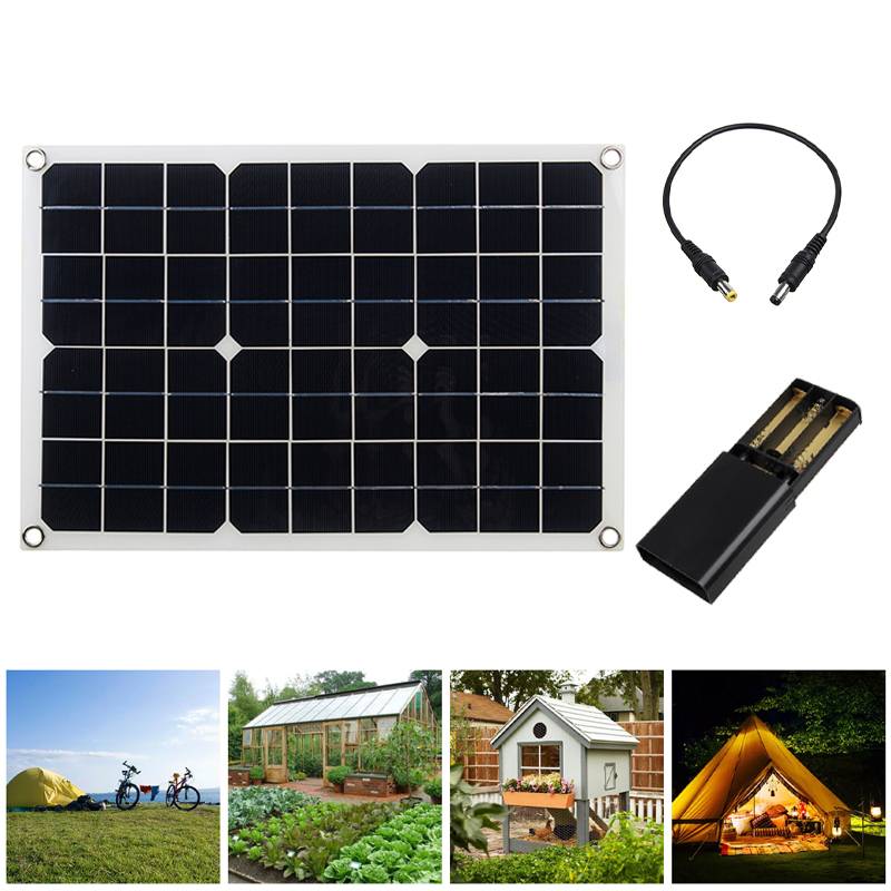 100W Solar Panel Kit 5V/12V Battery Box Flexible Monocrystalline Solar Cell Battery Charger for Camping Car Yacht RV Phone