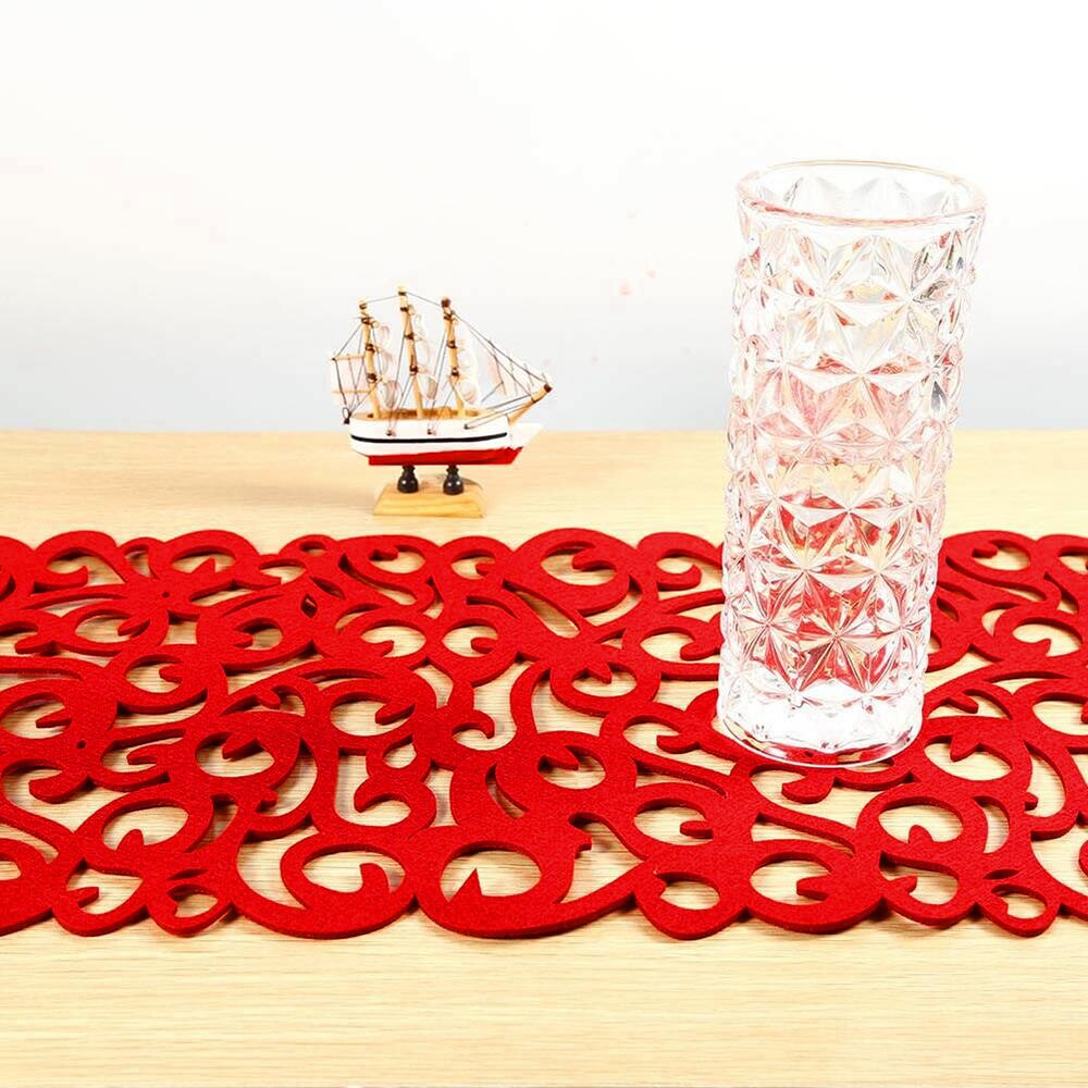 100*30cm stilfulde hule filt duge runner placemats bord forsyninger mat husholdnings bord dekoration puder