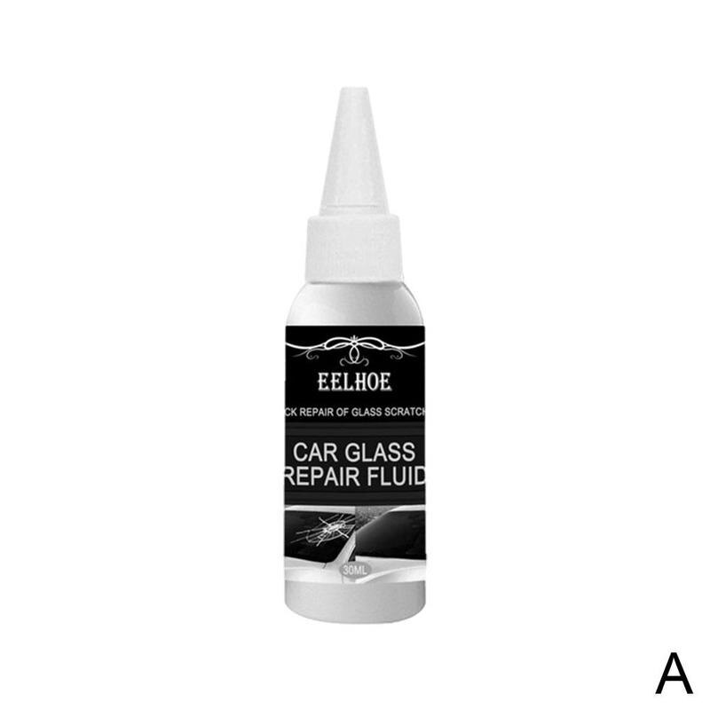 Rellenos Adhesivos para coche, herramienta de reparación de parabrisas, bricolaje, pegamento de curado para arañazos de cristal, Kit de reparación de Chips de grietas, 30ml: A