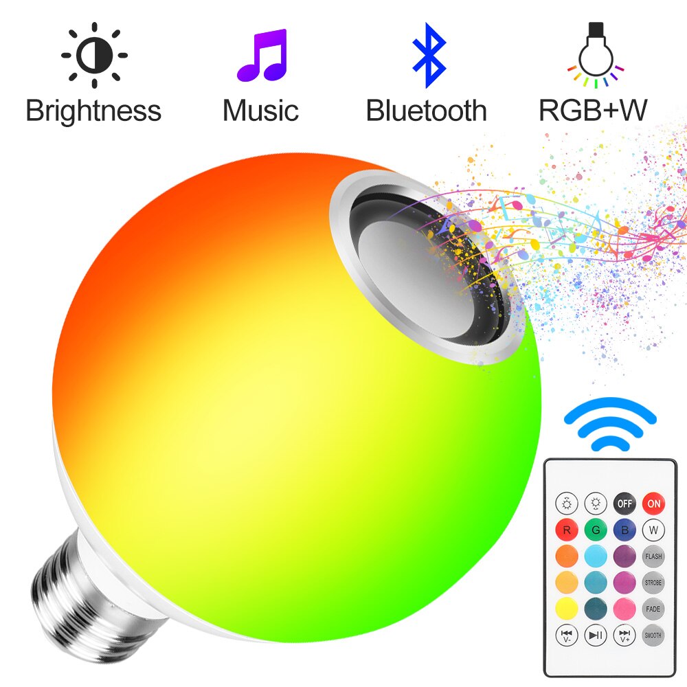 Smart Rgb Led Lamp Draadloze Bluetooth Speaker Muziek Spotlight Lamp Led Licht Voor Bar Party Stage Verlichting Afstandsbediening