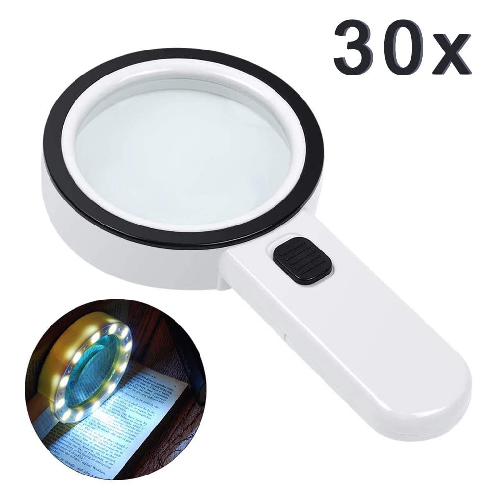 Handheld 30X Beleuchtet Lupe Mikroskop Lupe Hilfe Lesen für Senioren lupe Schmuck Reparatur Werkzeug Mit LED