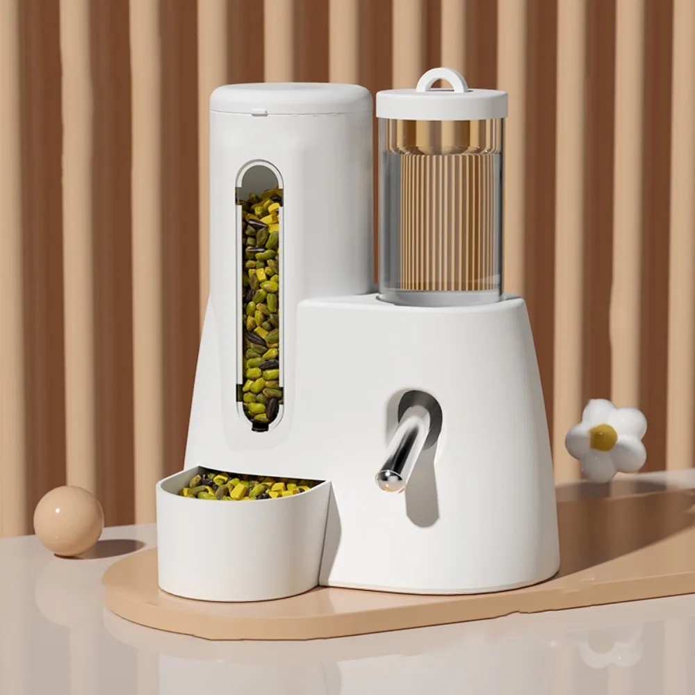 2-in-1 Hamster Automatische Water Grote Capaciteit Verwijderbare Voeden Water Dispenser Te Reinigen Gouden Beer Voerbak dierbenodigdheden: 4XL / Dark Khaki