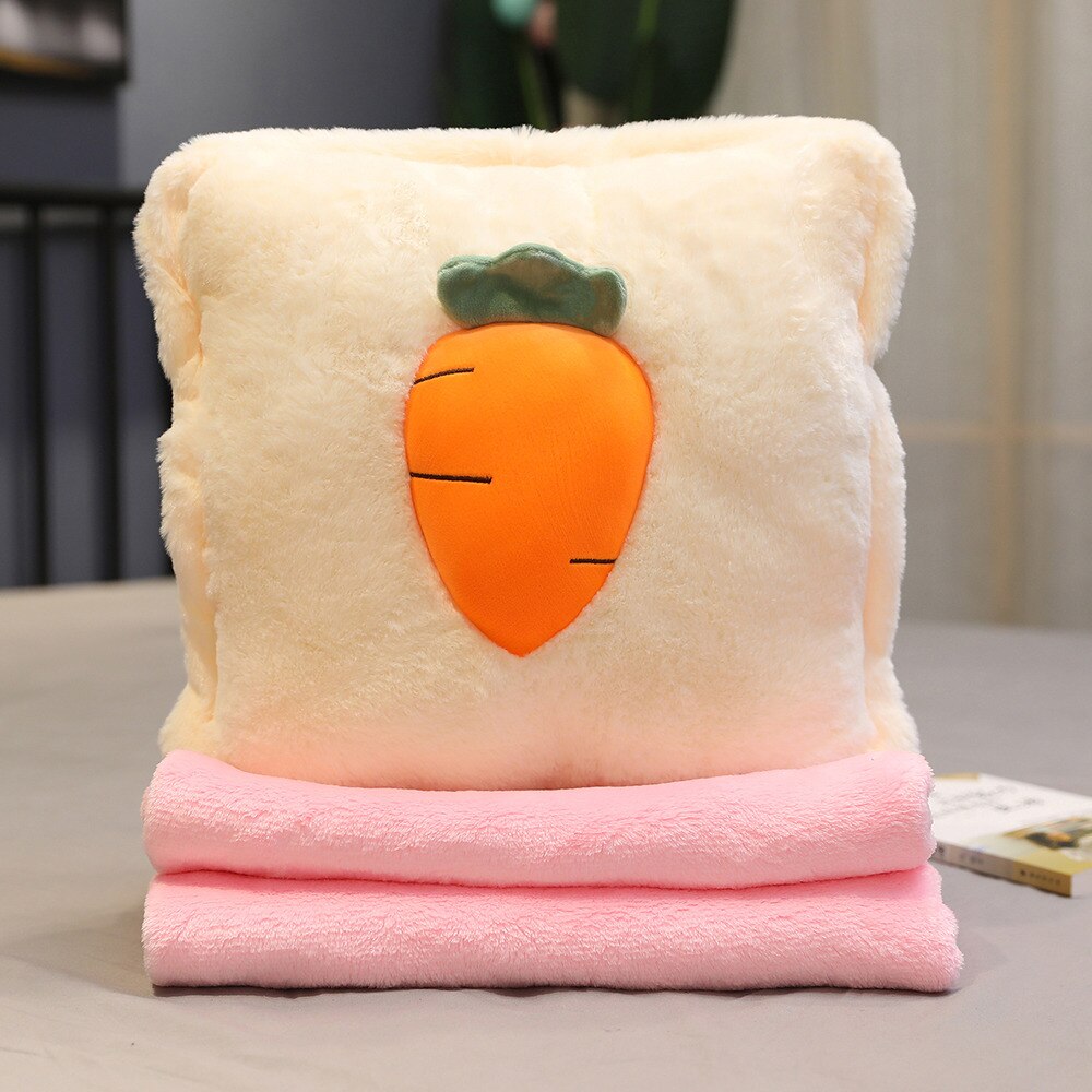 Adorable oreiller en peluche en forme de fruit, carotte, légume, couverture douce 3 in en 1 , kawaii, chaud pour les filles, amoureux, zhz: Carotte 3 in 1