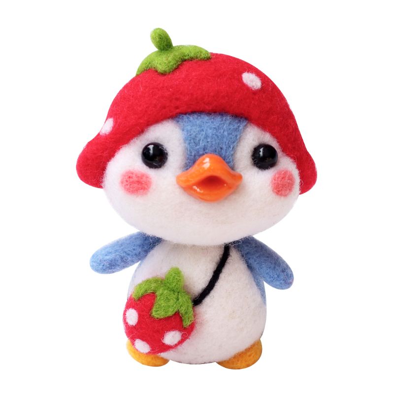 Elk Penguin Wool Felt Craft DIY Unfinished Poked Set Handcraft Material Bag Pack: 08