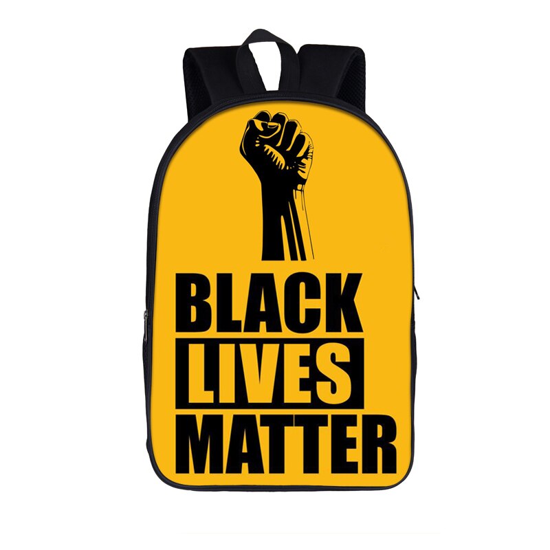 Black Lives Matter Backpack For Teenage Boys Girls School Bags BLM Afro Black Backpacks American Africa Women Men Travel Bag: 16blackmens9