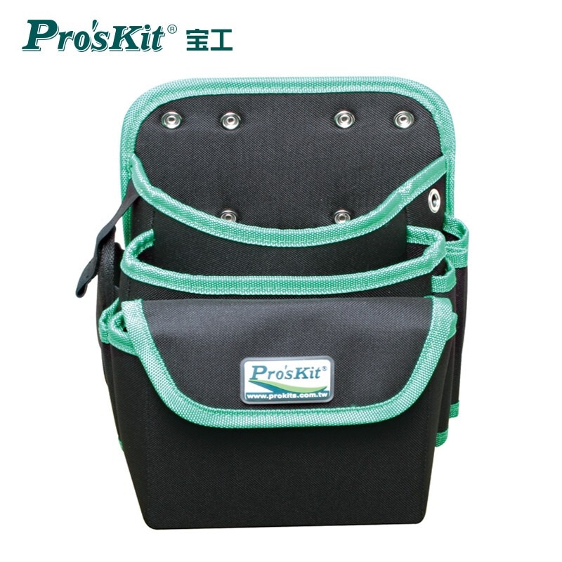 Pro'sKit Tool Bag Multi-layer Canvas Water Repellent Tool Holster Repair Woodworking Storage Pouch Electric Drill Waist Bag