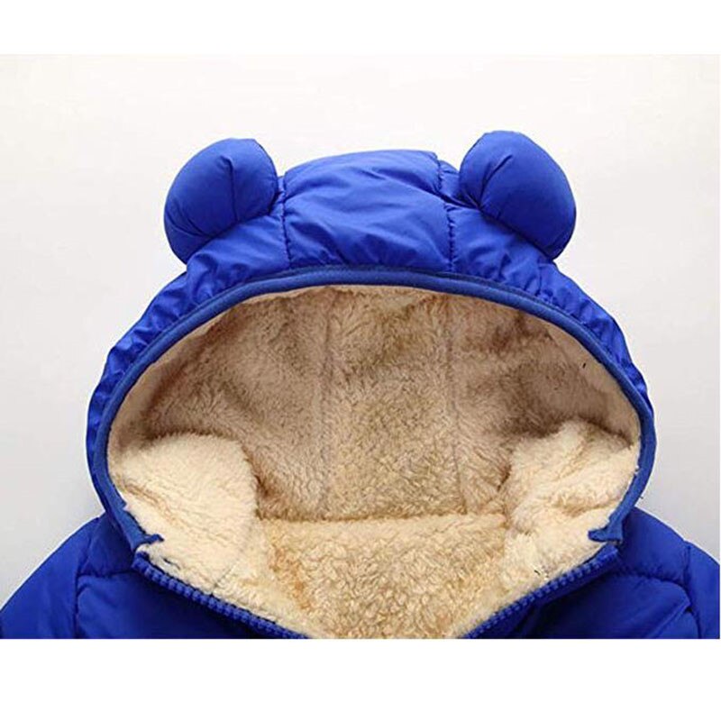 Parkas gruesas y cálidas para bebé de 1 a 5 años, abrigo con cremallera, chaqueta de plumón acolchada de algodón con capucha frontal abierta, Unisex