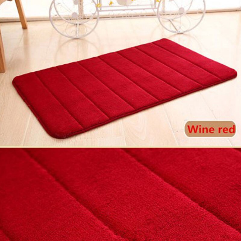 Bad Matte Bad Teppich Teppich Korallen Fleece Memory Foam Badezimmer Mat Non Slip: Wine Red