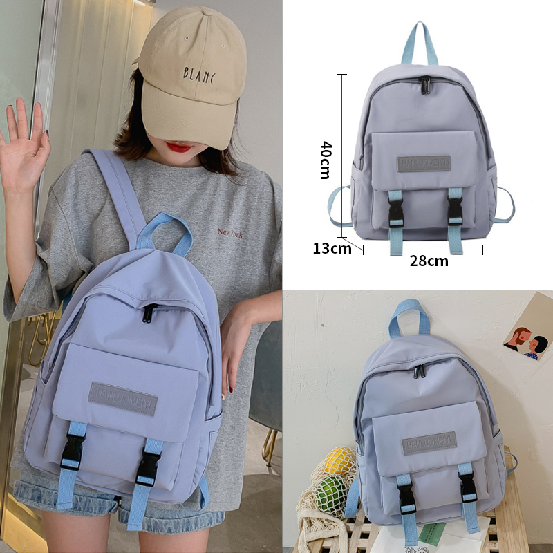 Casual Bags Women Backpack Solid Color Women Shoulder Bag School Bag For Teenage Girl Children Backpacks Travel Bag: blue