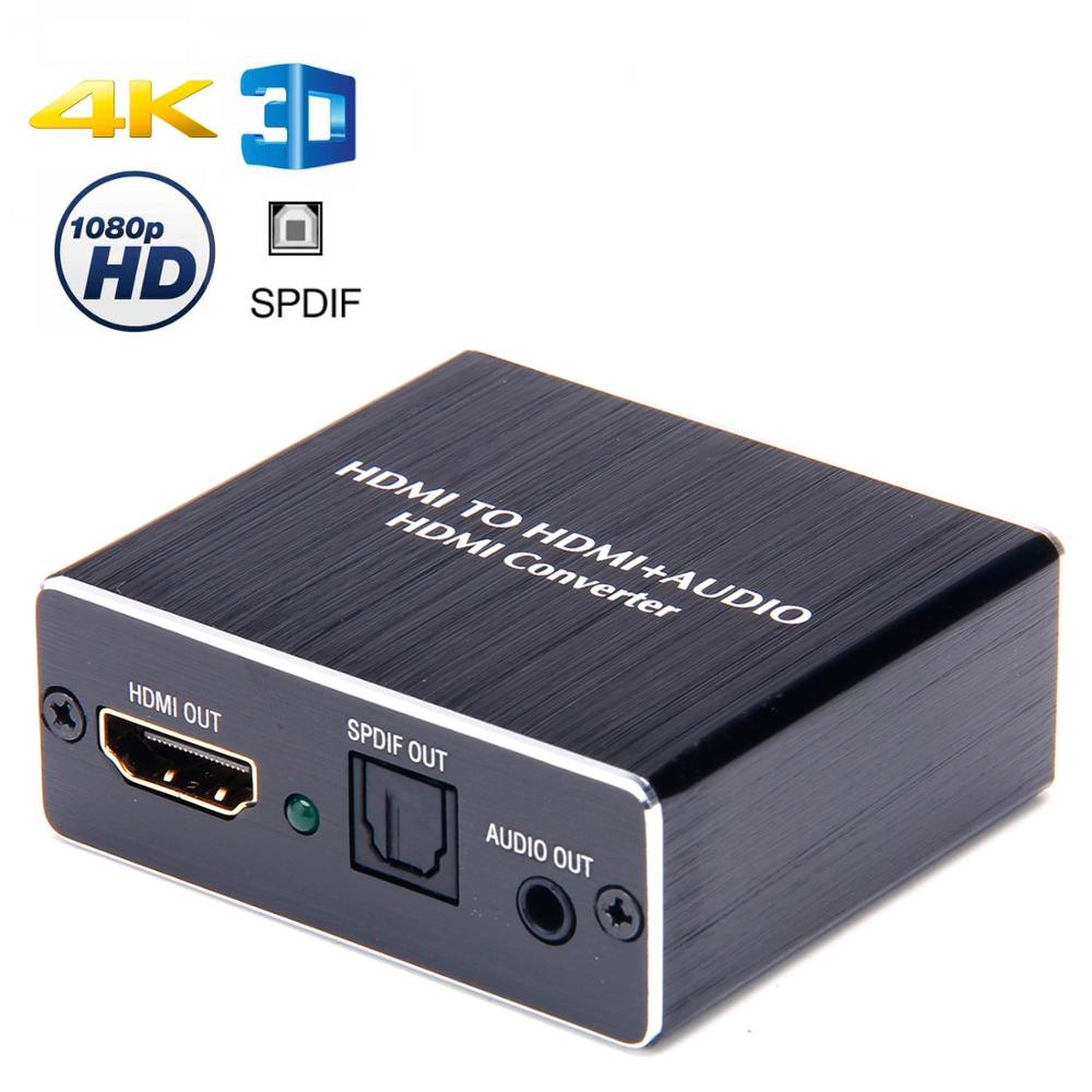 HDMI Audio Splitter 4K * 2K 1.4 Audio Splitter 5.1 Channel Fiber Converter AY78 Zwart