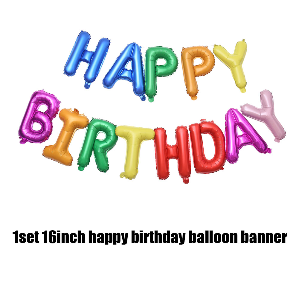 16 inch Letters Happy Birthday Foil Balloon Birthday Party Decorations Adult Kids Alphabet Air Balloons Baby Shower Supplies 63D: 1