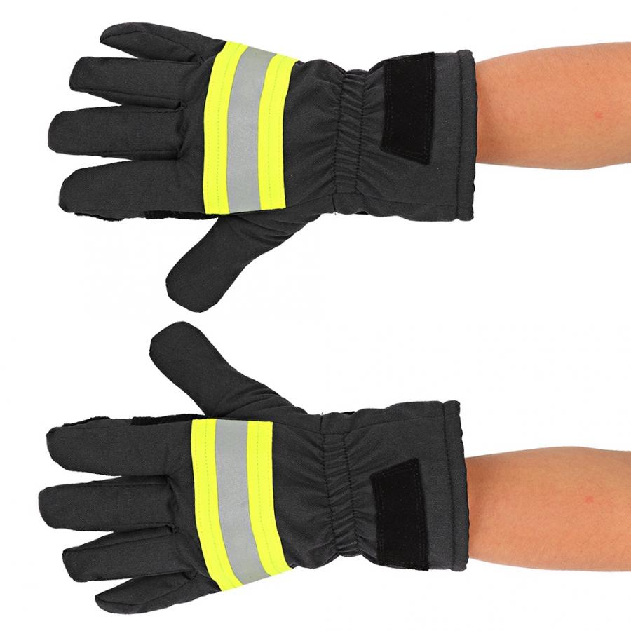 Fireproof Anti-Fire Equipment Heat-Resistant Fire Retardant Firefighters Protection Gloves luvas bombeiros guantes trabajo Black