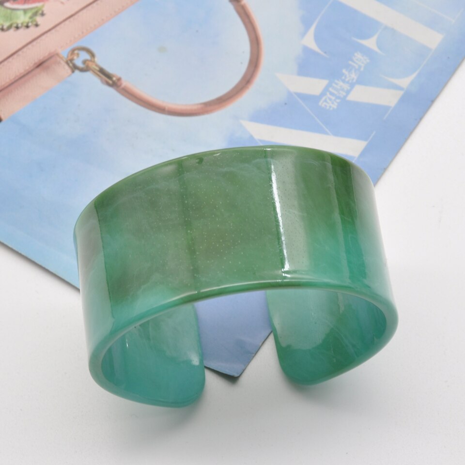 Stijlvolle Breed Breedte Kleurrijke Acryl Vrouwen Manchet Bangle