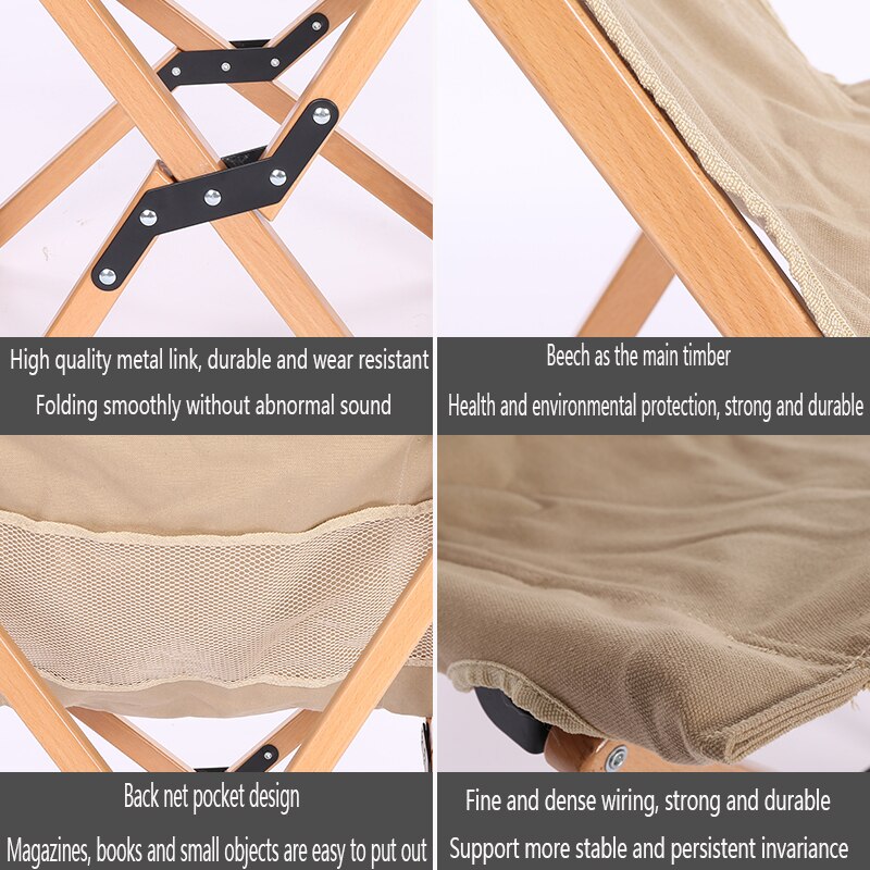 Opvouwbare Camping Stoel Liggende Strand Vissen Picknick Stoelen Reizen Meubels Ligstoelen Voor Tuin Massief Houten Portablecamper Stoel
