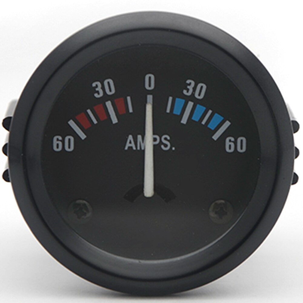 2" 52mm Universal Car Black Analog Ammeter AMPS Meter Gauge 60A White LED Light