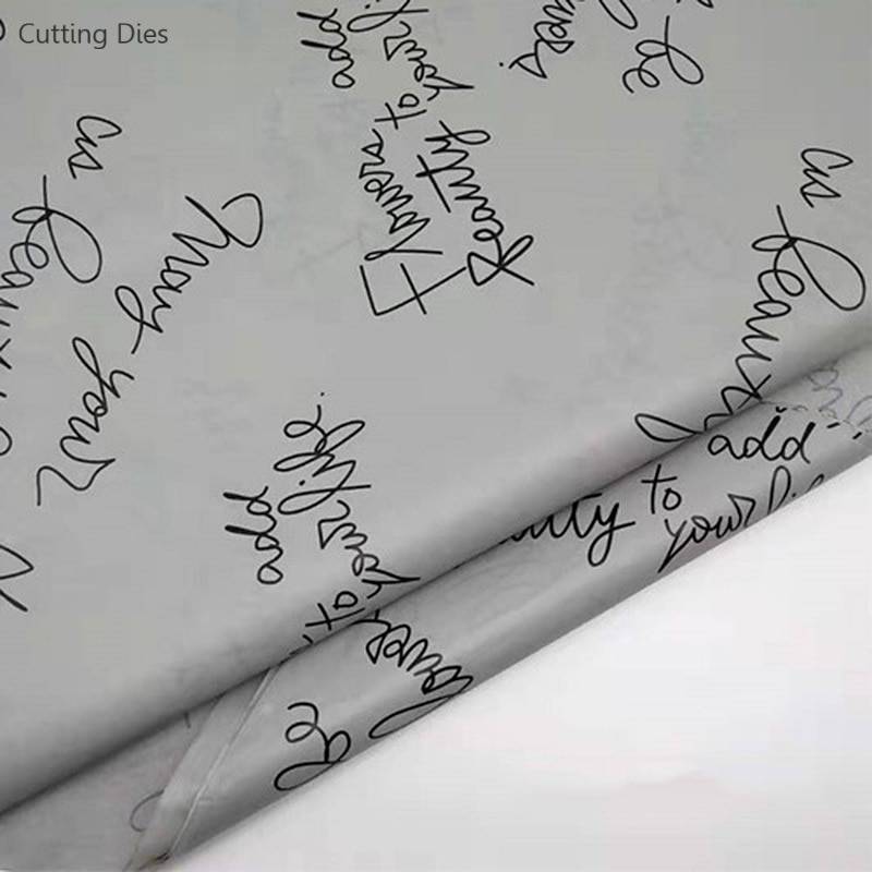 10 Stks/partij 50X70 Cm Brief Gedrukt Tissue Papier Voor Verpakking Wikkelen Decoratieve Papers Card Maken Diy Handgemaakte Craft