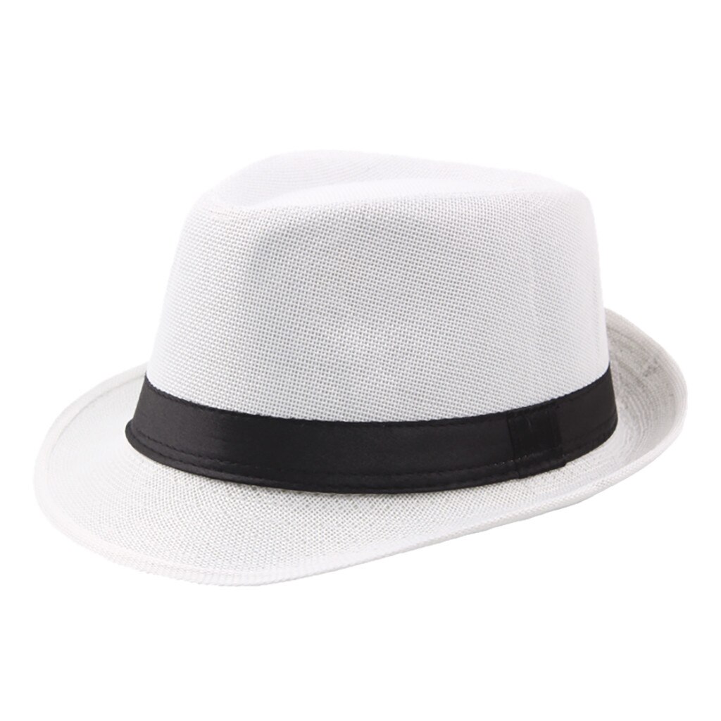 Jazz Sun Hats Men's Breathable Linen Top Cap Outdoor Sun Hat Straw Hats Visor Hip Hop Cap Summer Fisherman Hat Sunhats: White