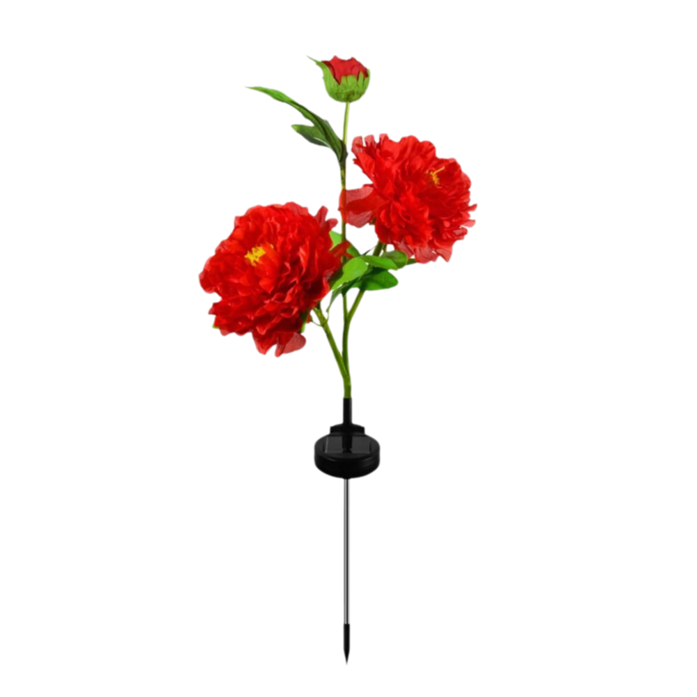 Op zonne-energie werkende tuinverlichting op zonne-energie Simulatie Bloem Pioenlamp Zonne-padverlichting Automatisch aan/uit LED-grondstekkerlicht: maan blauw