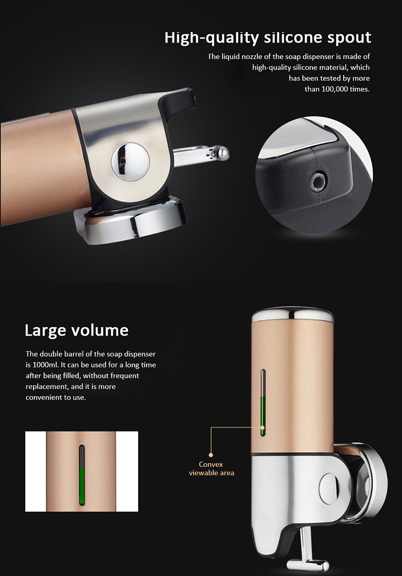 Rvs Wandmontage Douche Zeep Shampoo Dispenser Pomp Fles 500 Ml Vloeibare Zeep Dispensers Badkamer Armatuur
