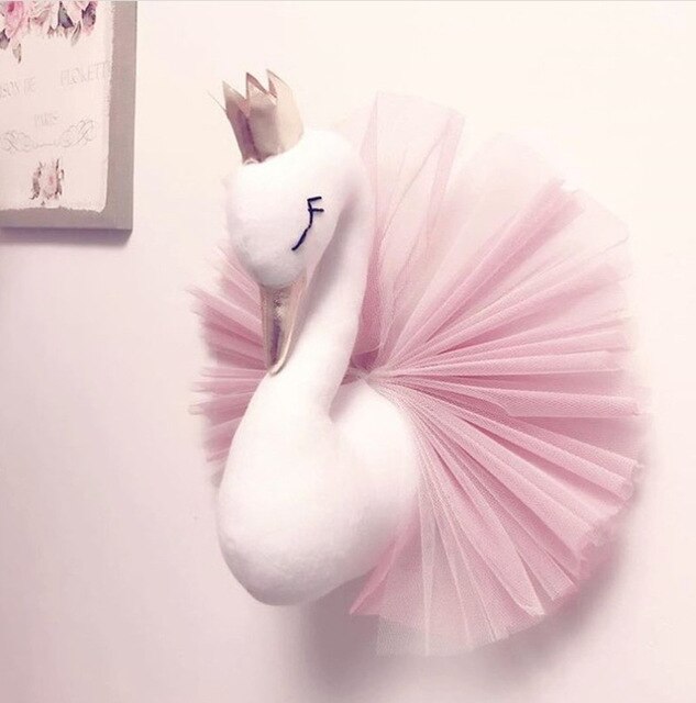 Ins, fait à la main, accessoire de photographie pour -né, dans le berceau, décor pour chambre de bébé, décoration pour chambre de bébé: pink swan