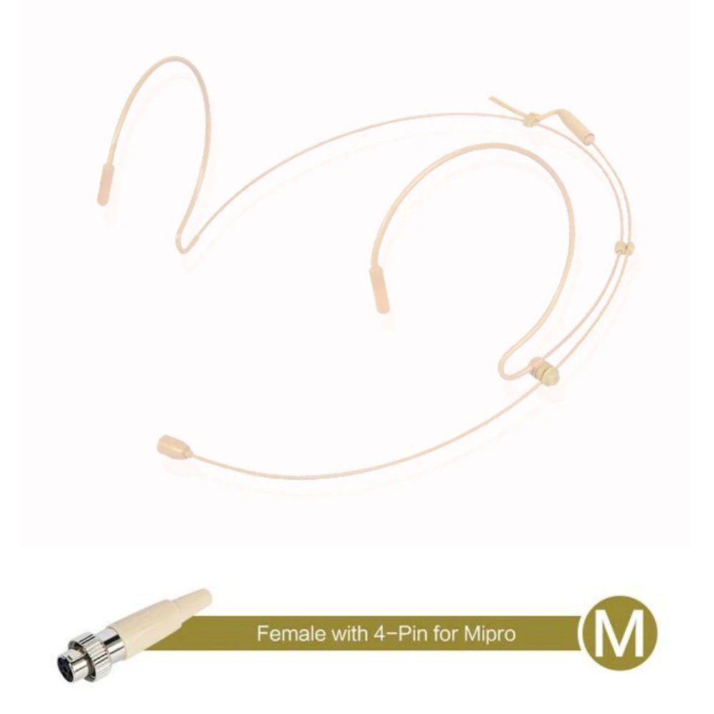 Headworn Headset Mic 1.2m 100-20KHZ For Shure Wireless Microphone Practical With Microphone Cover: army green