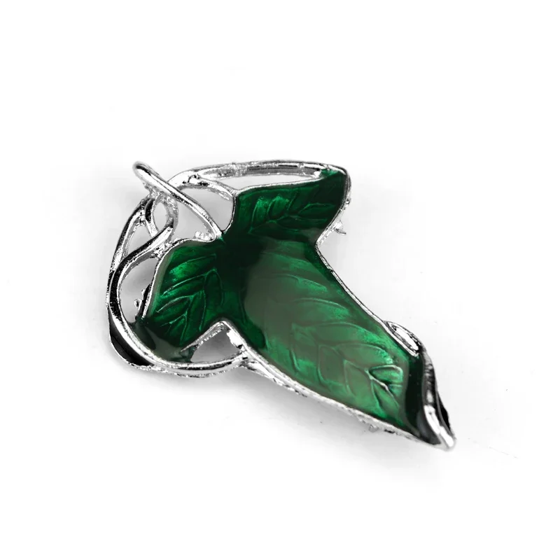 Elf Green Leaves of Lorien Brooch Pin Tolkien Galadriel Legolas Frodo Baggins Aragorn Tree Enamel Badge Movie Jewelry