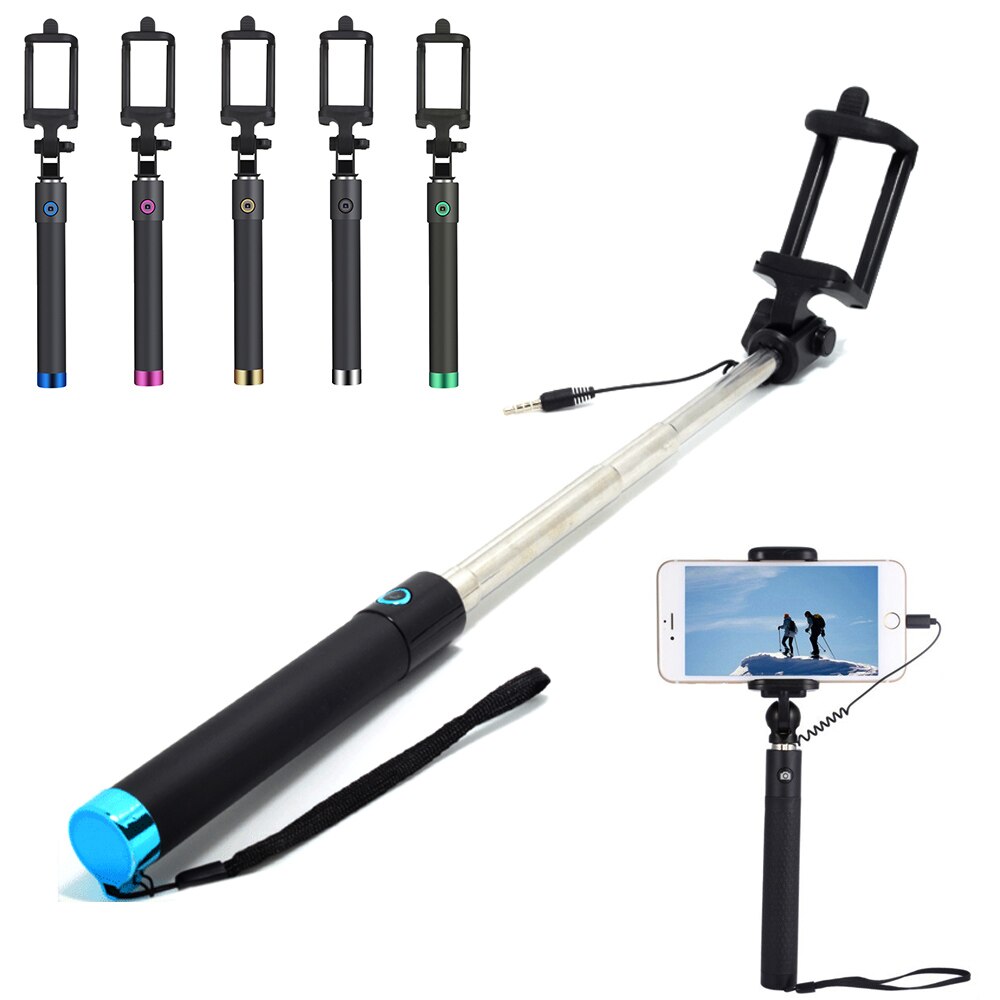 Universal Handheld Wired Selfie Stick Portable Extendable Monopod Self-Pole For Smart Phone Portable Travel Selfie Tool