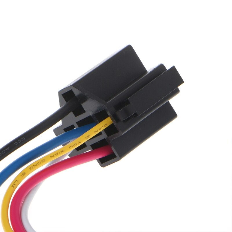 Pre Wired 5 Pin Relay Mounting Base Socket Holder 12V 24V 40A
