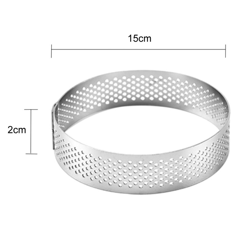 Moule à gâteau circulaire en acier inoxydable, avec trou de perméabilité, anneau à Mousse française, résistance à la Corrosion, 1 pièces: 15CM