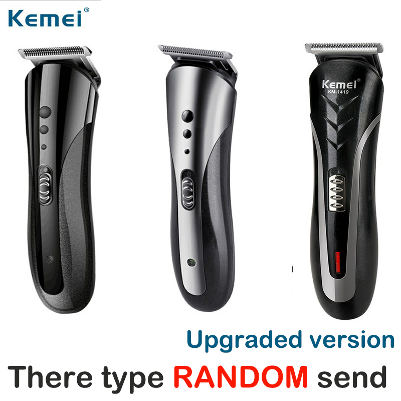 Kemei cortador de cabelo, recarregável, para homens, à prova d' água, elétrico, aparador de barba e orelha