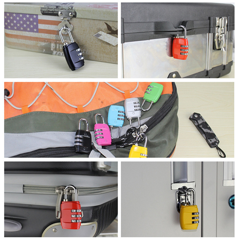 Luggage Travel Lock 3 Dial Travel Padlock Simple Door Lock Password Lock Combination for Luggage Suitcase Baggage Gym Locker