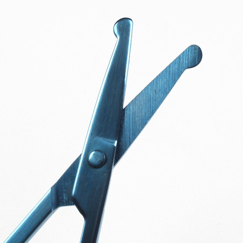 Blue Rounded Nose Hair Trimmer Safety Scissors Multi Purpose Scissor Round Tip for Facial Hair Eyebrow Beard Mustache Trimming
