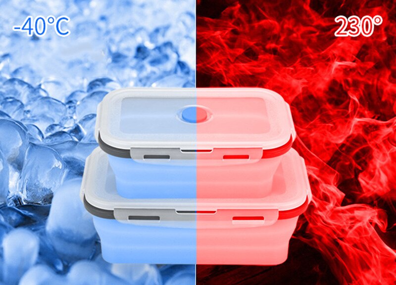 1pc Collapsible Silicone Food Lunch Box Dinnerware Foldable Fruit Salad Storage Food Box Container Tableware BPA Free