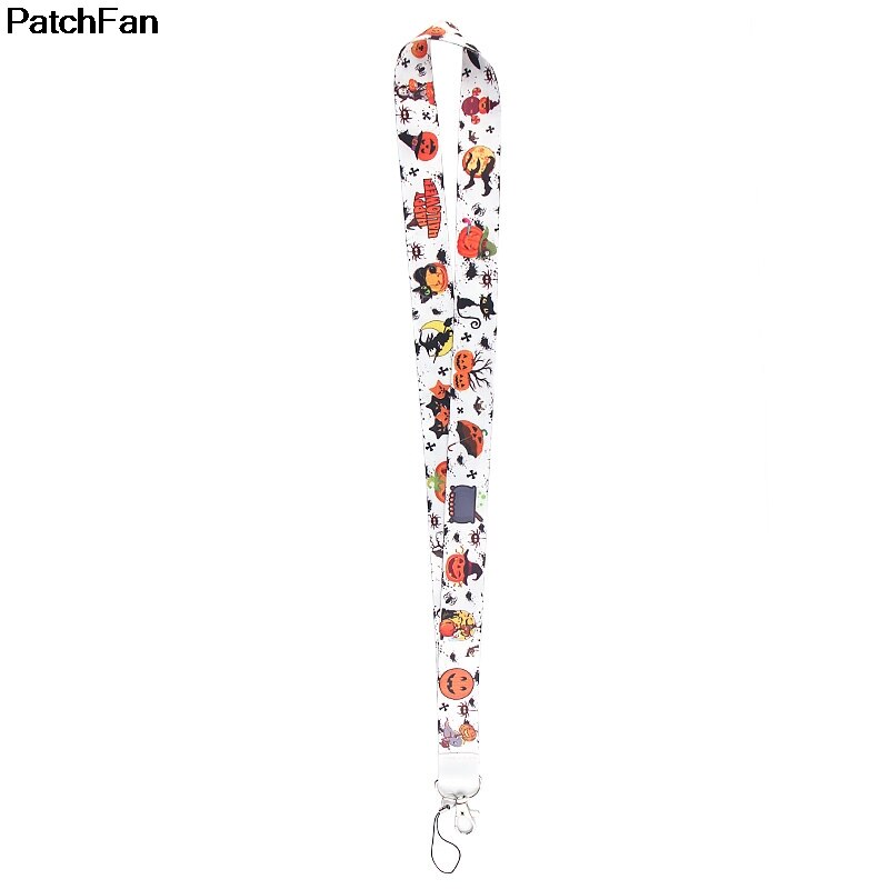 A2507 patfan estilo de Halloween Correa cuello cordones para la seguridad de la ruptura para el teléfono móvil USB ID Badge Holder Key
