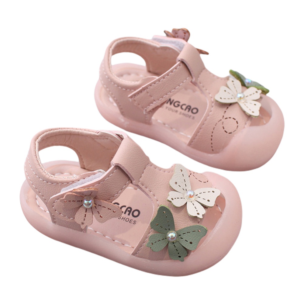 Kleinkind Baby Mädchen Sandalen Sommer Cloes Kappe Schuhe mit Schmetterling Anti Unterhose Gummi Sohle Kleinkind Prewalker Erste Wanderschuhe: P / 18