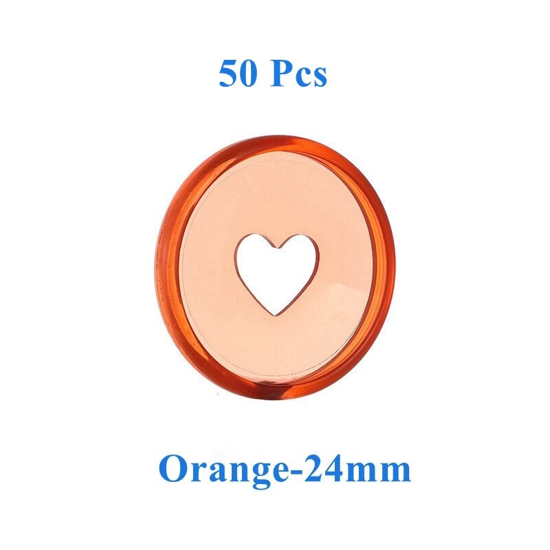 30/50/100 stk happy planner disc til notesbøger/planlæggere 24mm geléfarvede løsblade svampebindsbind scrapbogsbinderinge: 50 stk. orange